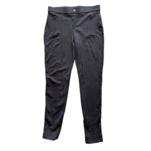 Philosophy black straight leg stretch pants with front zipper pockets